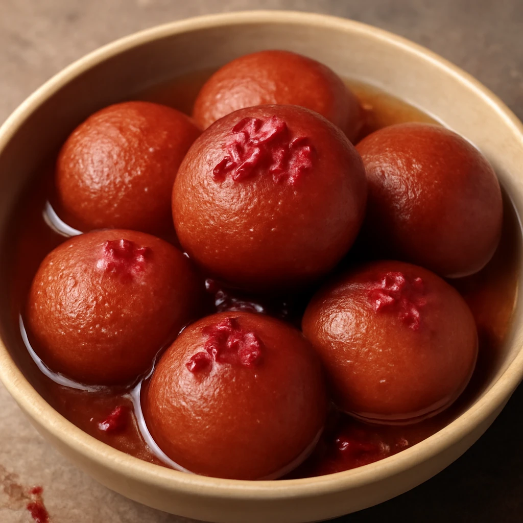 Indiai édesség Gulab Jamun készítése gulkanddal