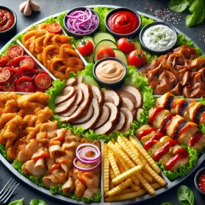 Klasszikus, csípős és teriyakis gyros tálalva változatos feltétekkel