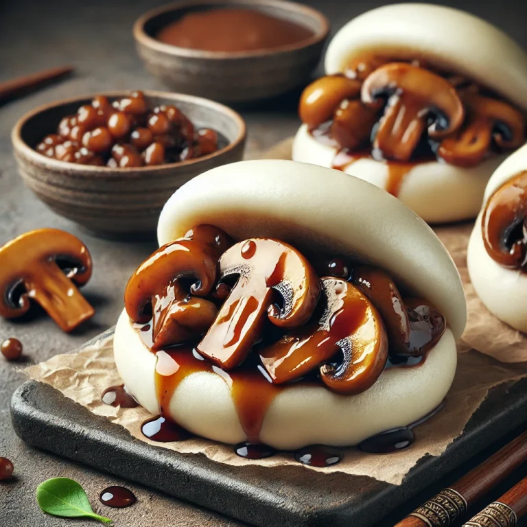 Hoisin Mushroom Bao vegán gombával és hoisin szósszal