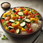 Jambalaya zöldségekkel, rizses egytálétel friss zöldségekkel
