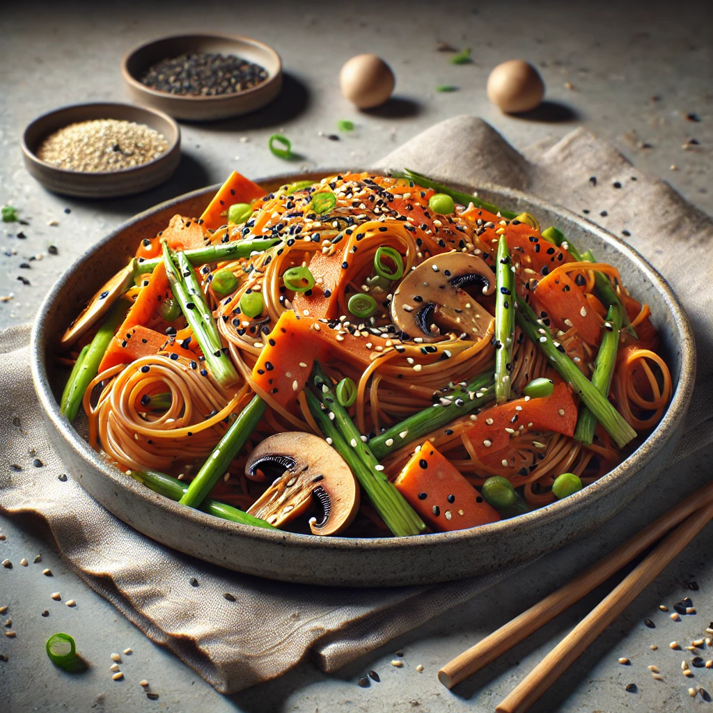Japchae lime-mal koreai édesburgonya tésztával