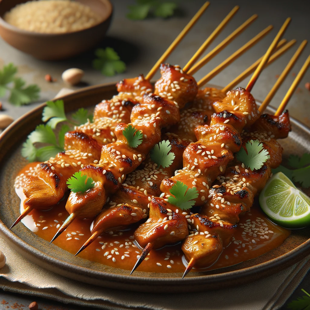 Finom és szaftos satay kacsahús pálcikák