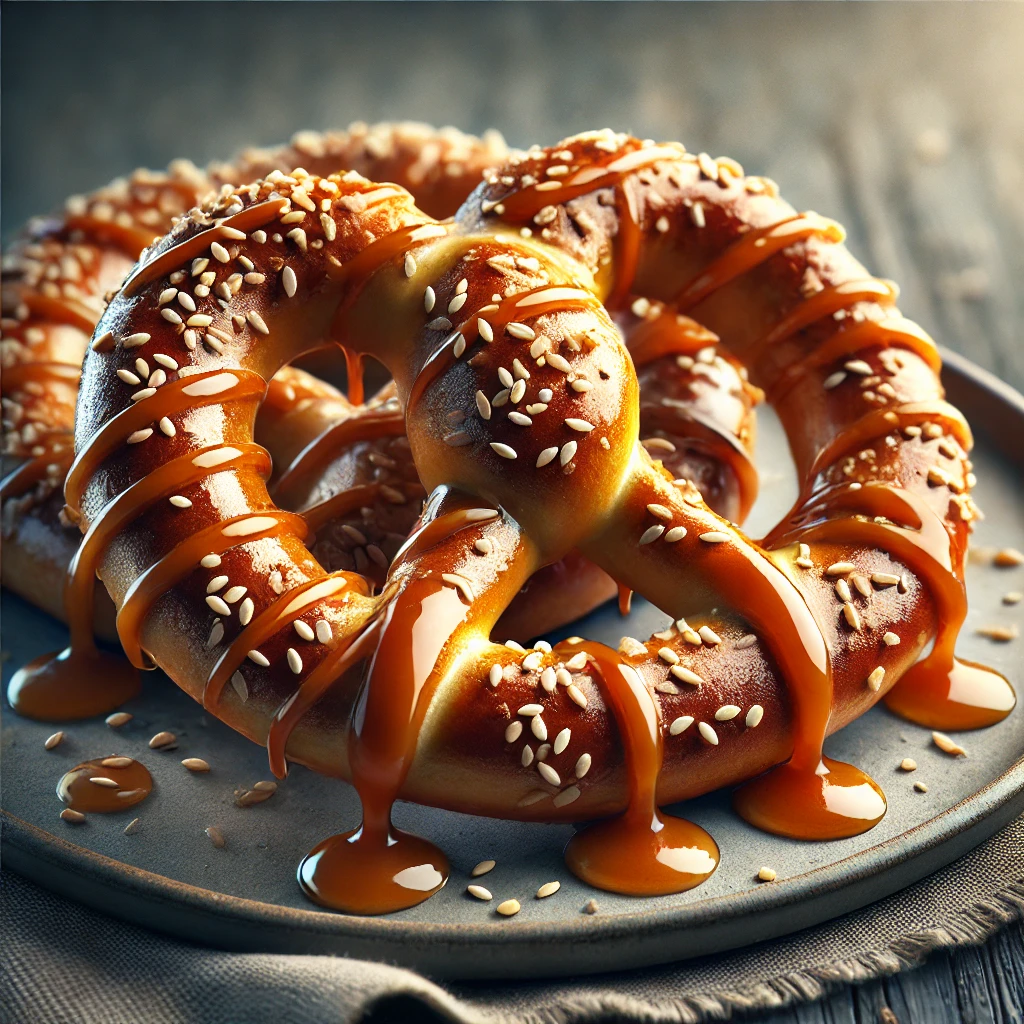 Finom karamellás perecek szezámmaggal