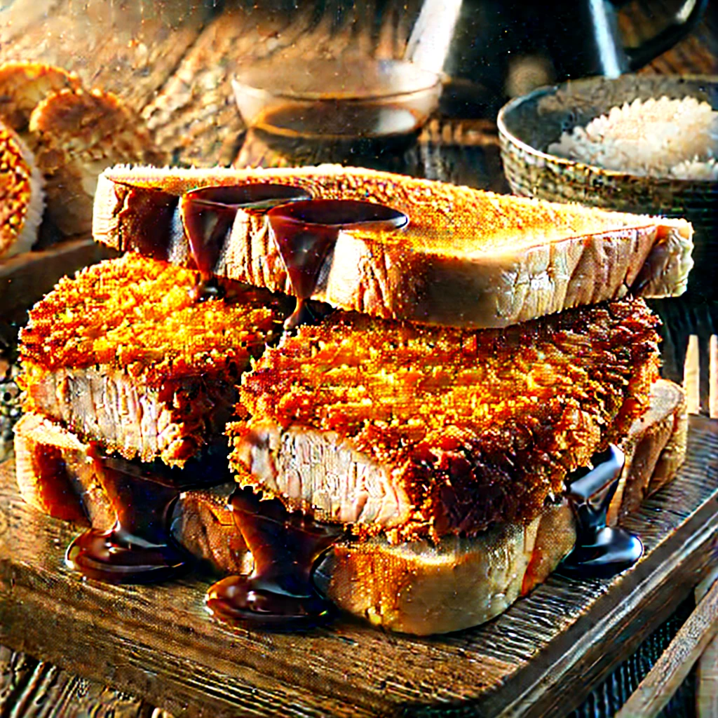Ropogós sertésborda katsu sando tonkatsu szósszal