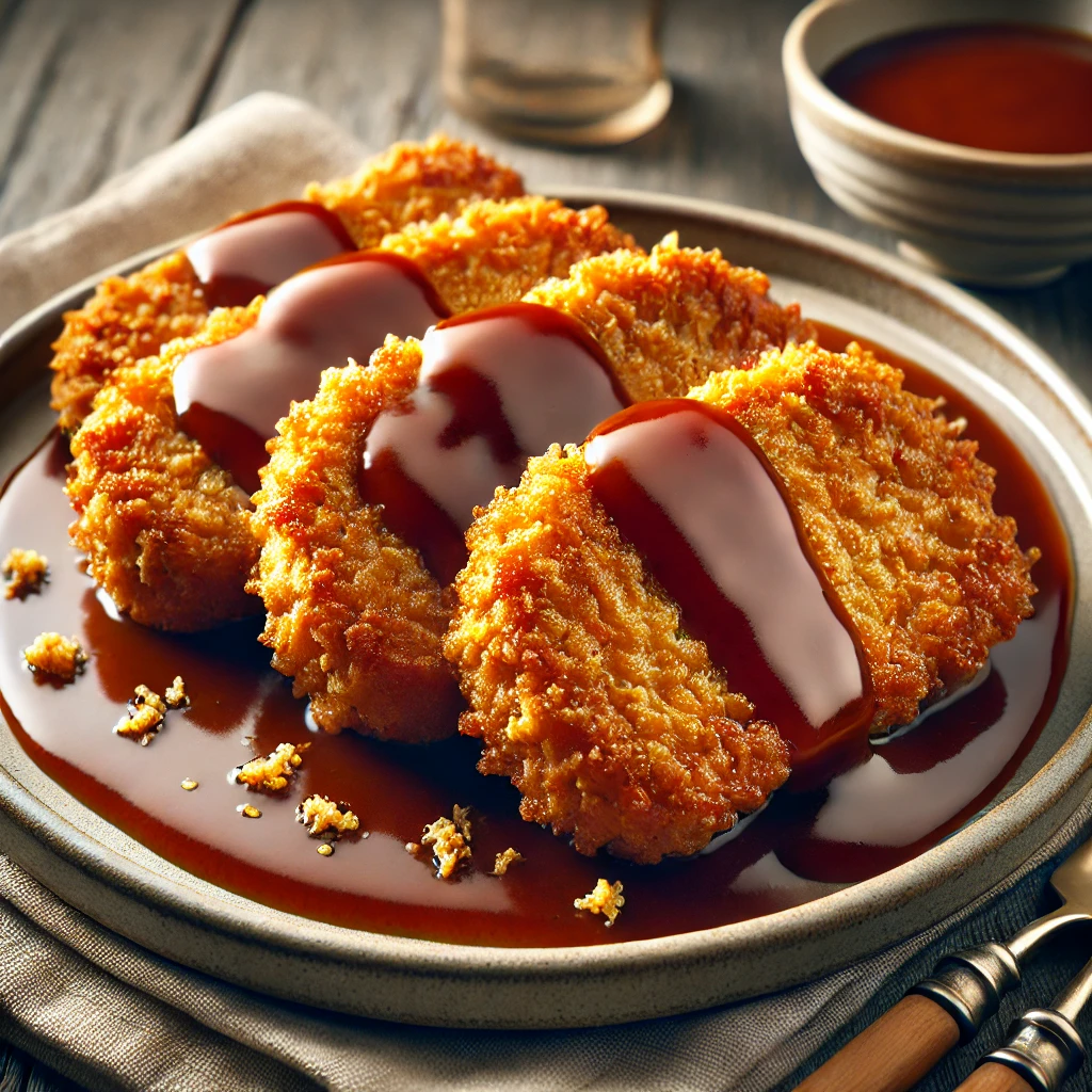 Fűszeres sertésborda katsu szószban tonkatsu szósszal