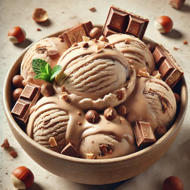 Kinder Bueno Ice Cream fagylalt tálalva