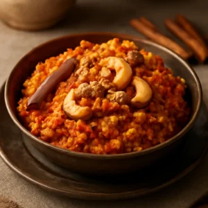 Indiai sárgarépás halwa gazdag fűszeres ízekkel
