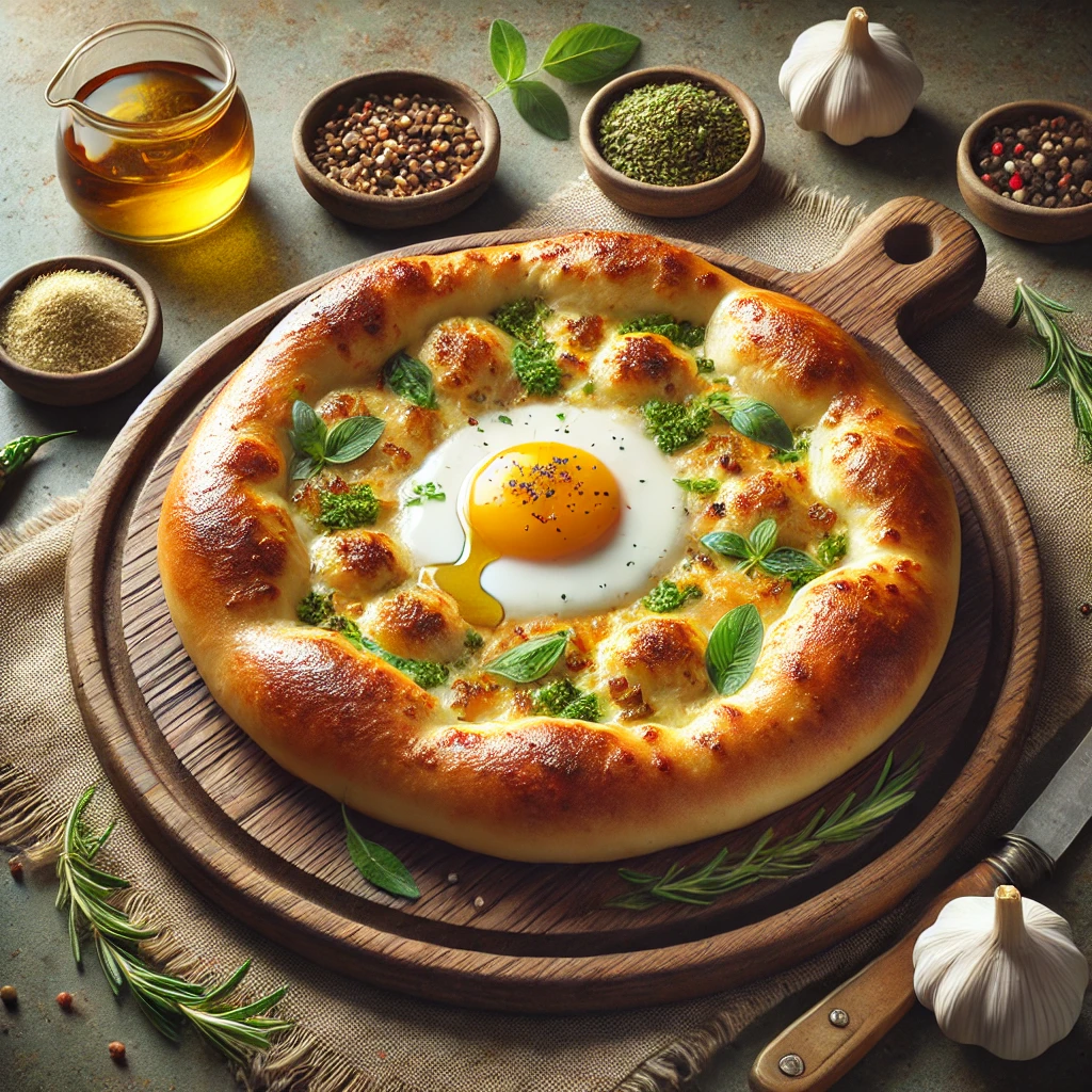 Grúz sajtos túrós pite, tökéletes aranybarna tésztával