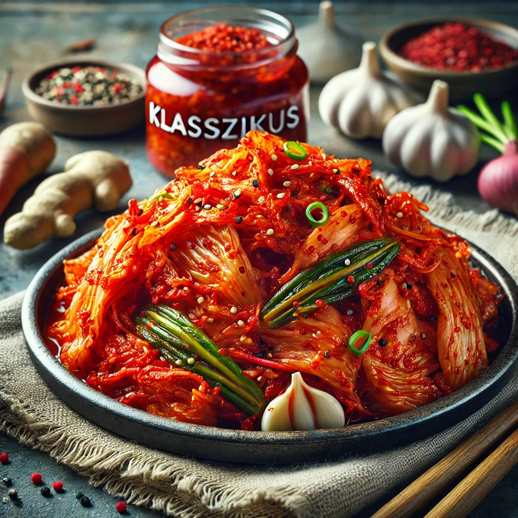 Friss zöldséges koreai kimchi