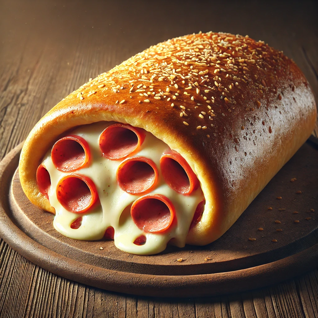 Ropogós Stromboli gazdag töltelékkel