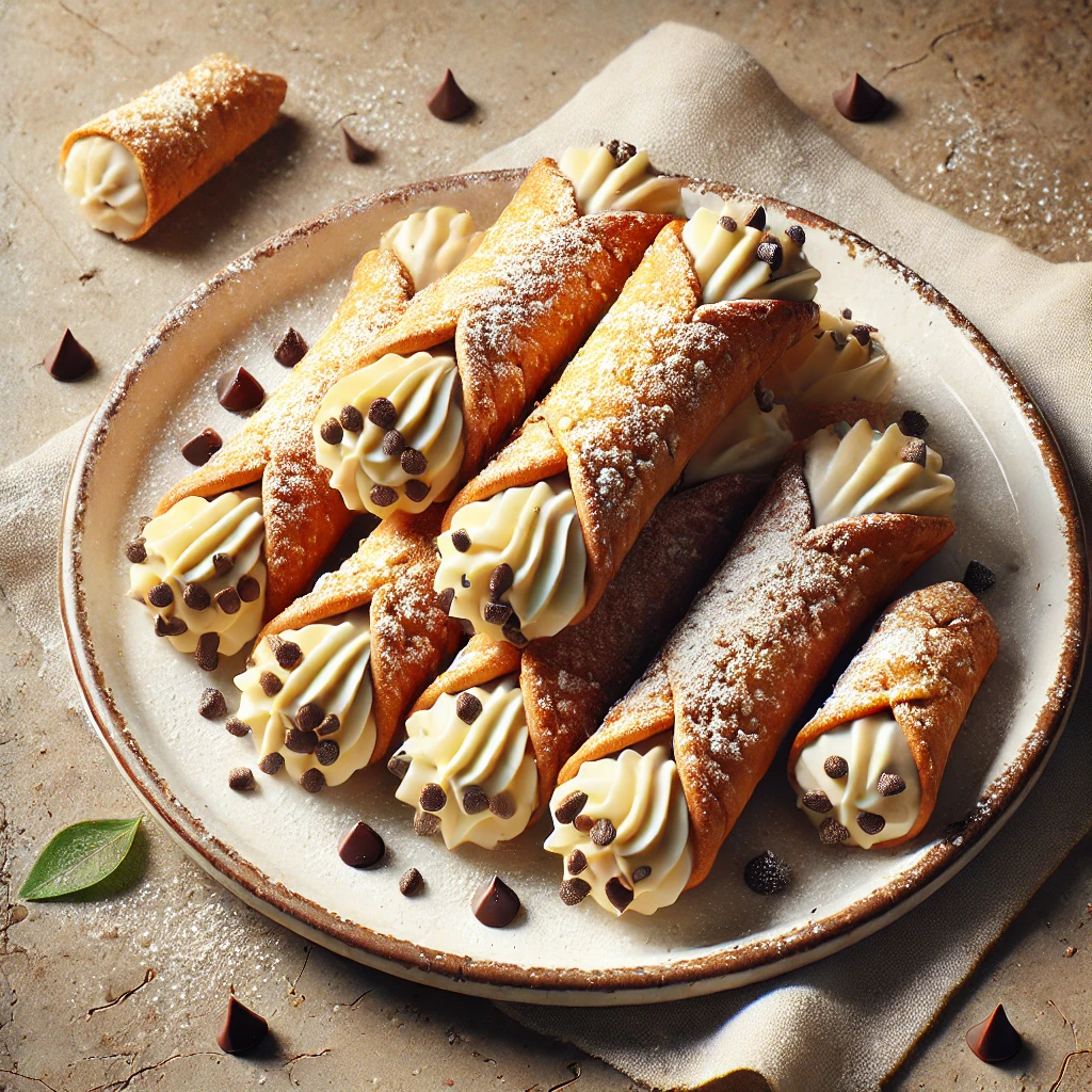Ropogós olasz cannoli ricottás narancsos töltelékkel