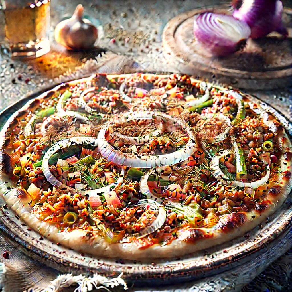 Friss Lahmacun házilag, hagymás fűszeres húsos töltelékkel