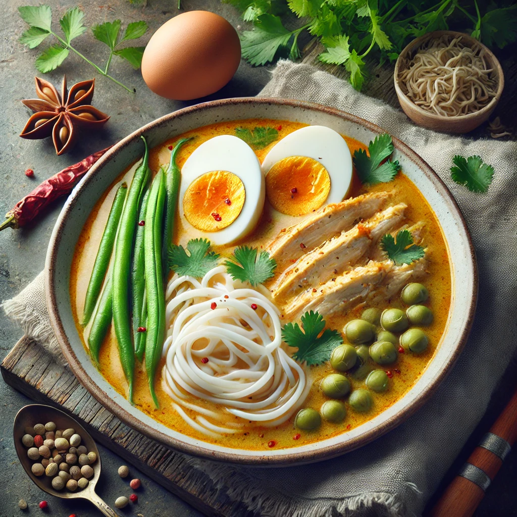 Friss, ínycsiklandó Laksa Banjar leves csirke és rizstészta