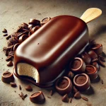 Házi Magnum Classic jégkrém, roppanós csokoládébevonattal, rusztikus háttérrel tálalva