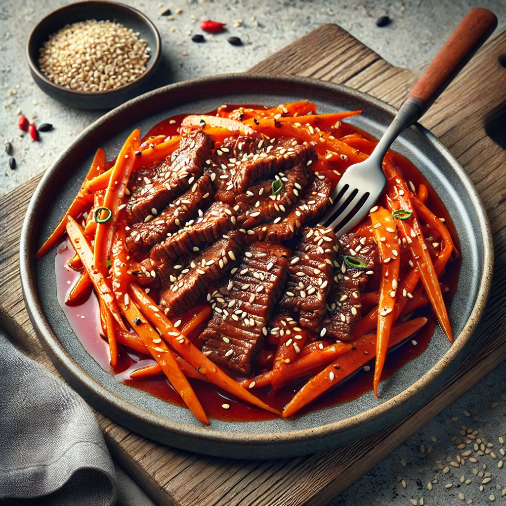 Marhahús és sárgarépa koreai bulgogi szószban