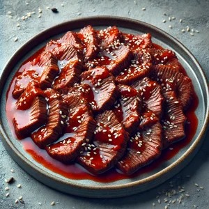 Marhahús ssamjang szósszal koreai bulgogi szószban