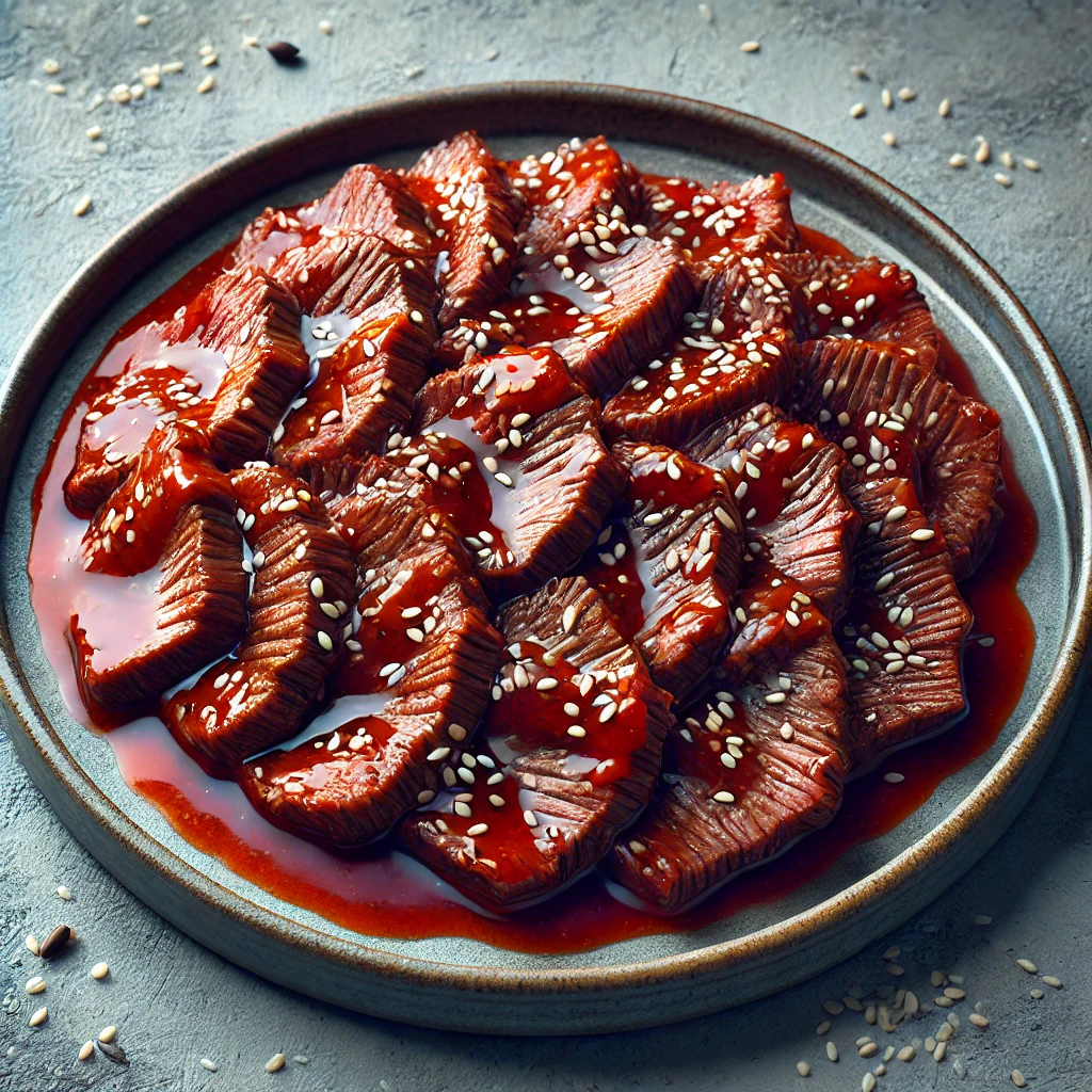 Marhahús ssamjang szósszal koreai bulgogi szószban
