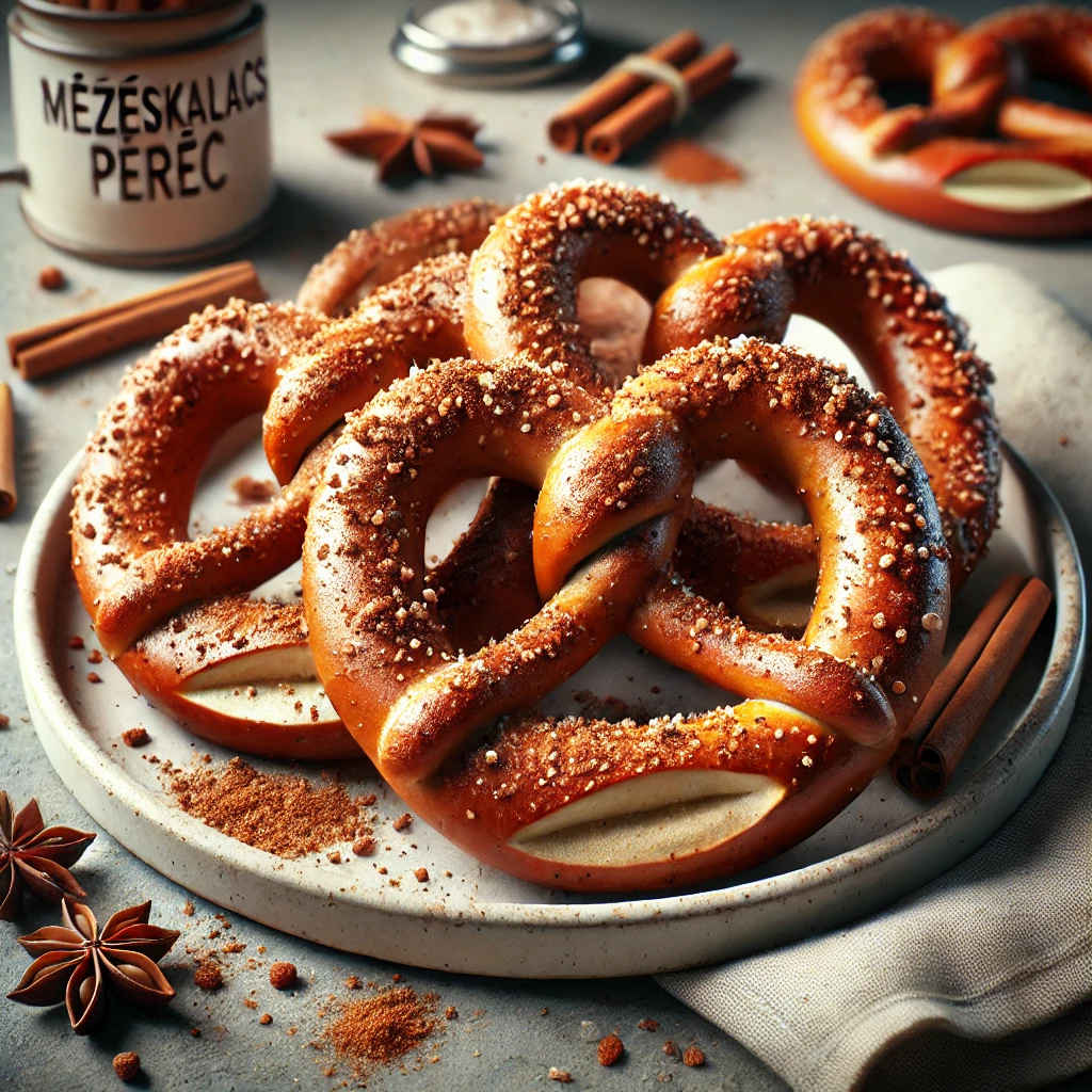 Finom mézeskalácsos perecek szezámmaggal