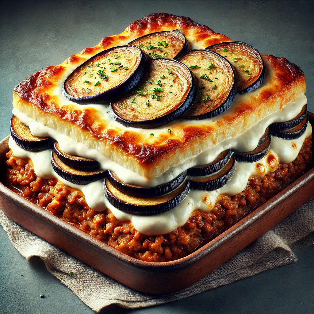 Friss és gazdag Moussaka padlizsánnal