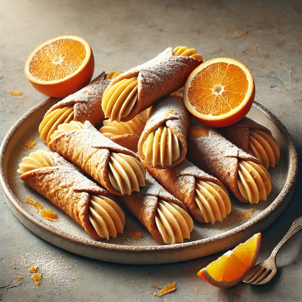 Ropogós olasz tésztahéj citrusos mascarponekrémmel töltve