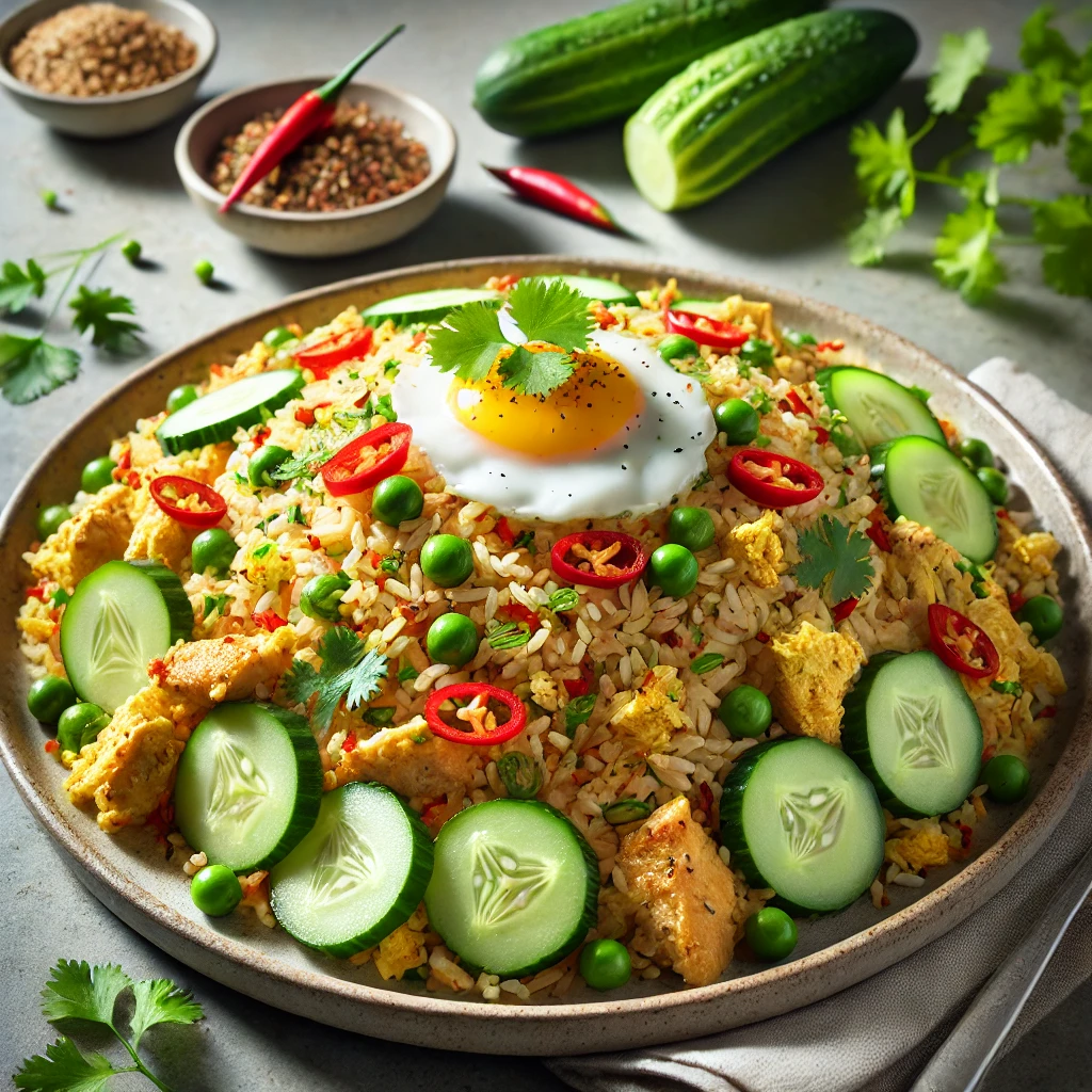 Friss, ínycsiklandó nasi goreng uborkával