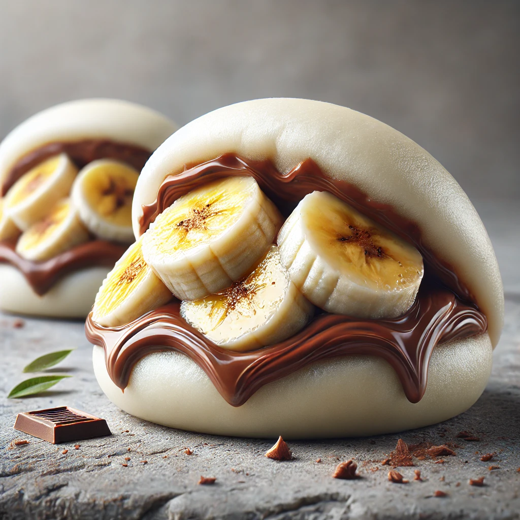 Párolt desszert bao buci nutellás-banános töltelékkel