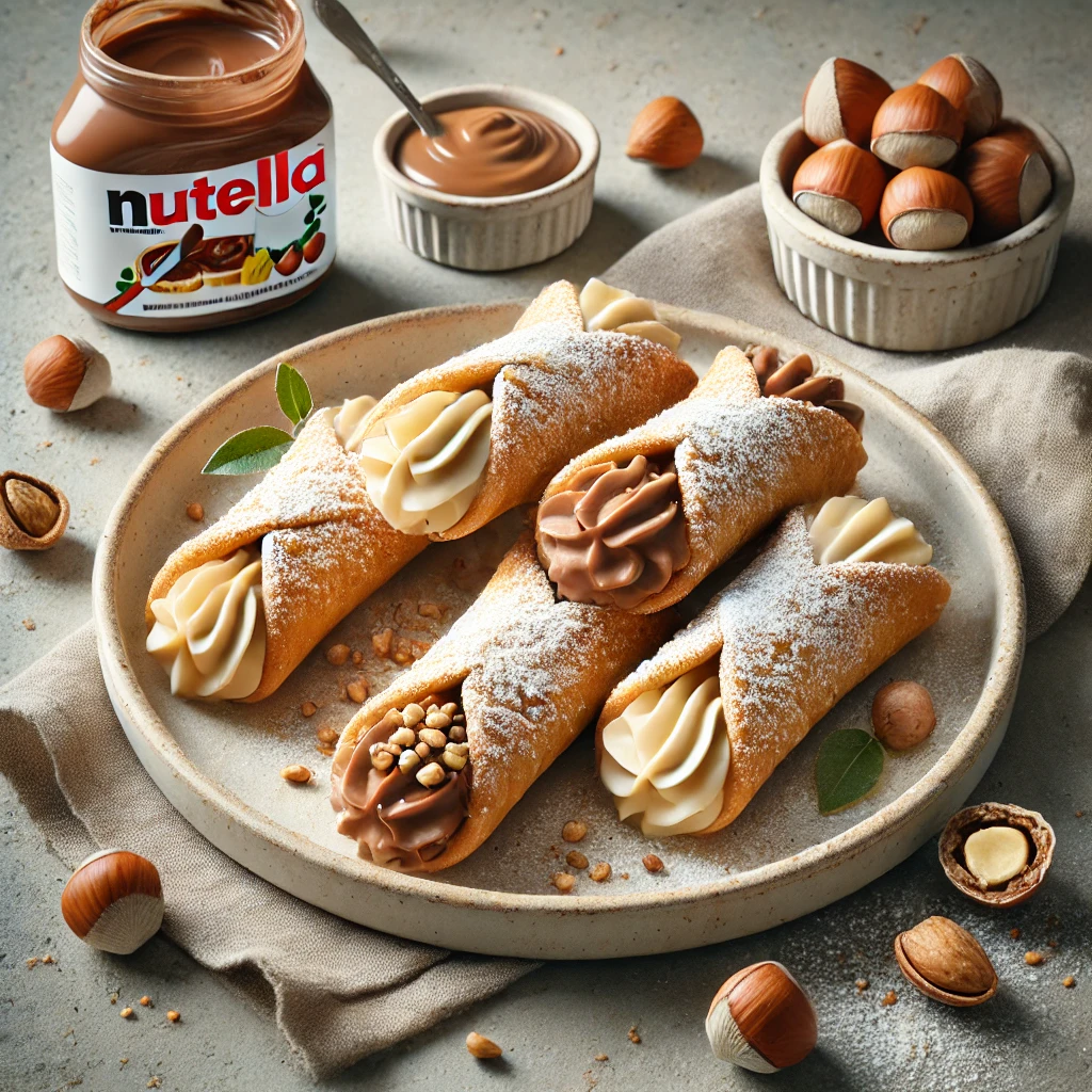 Ropogós olasz cannoli Nutellás mascarponekrémmel töltve