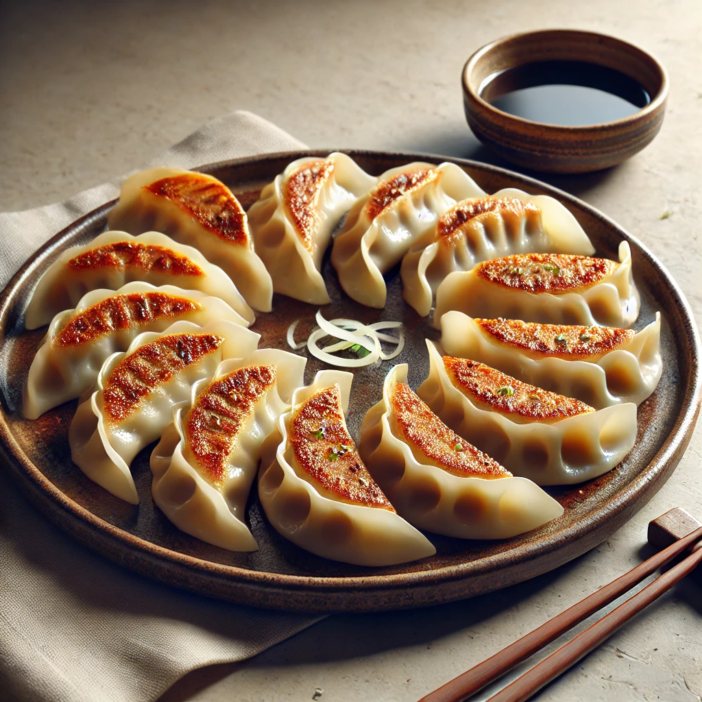Tofus és karamellizált hagymás töltelékű gyoza