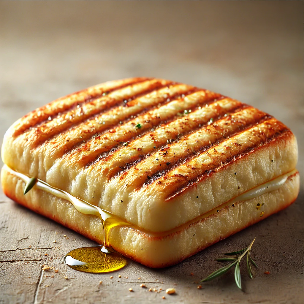 Finom panini, ropogós kenyérrel, olívaolajjal