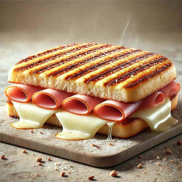 Panini sonkával és mozzarellával, ropogós kenyérrel