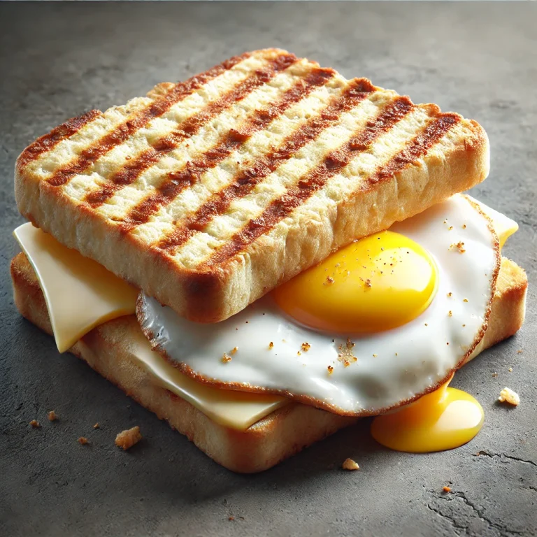 Panini tojással, grillezve, aranybarna kenyérrel
