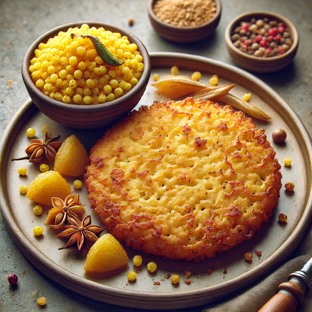 Friss pesarattu upma, ínycsiklandó tálalásban