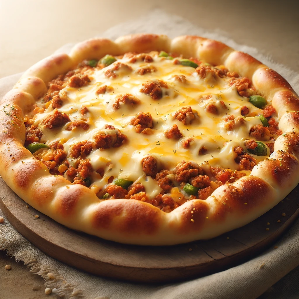 Friss Pide házilag, sajttal és fűszeres húsos töltelékkel