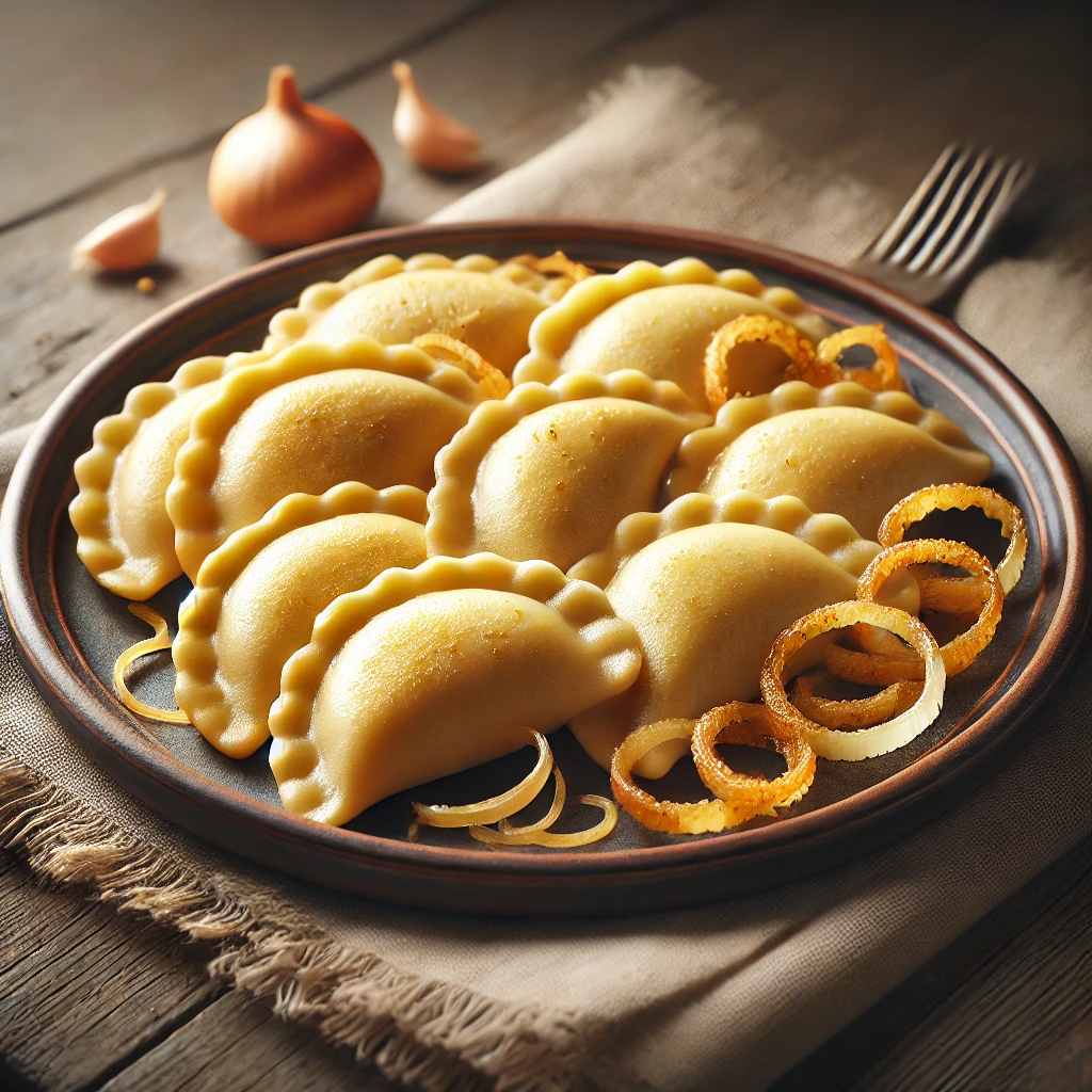 Friss, házi pierogi burgonyás töltelékkel