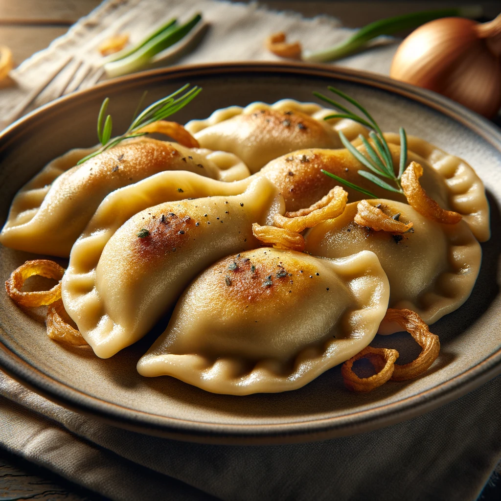 Friss, házi pierogi gombás töltelékkel
