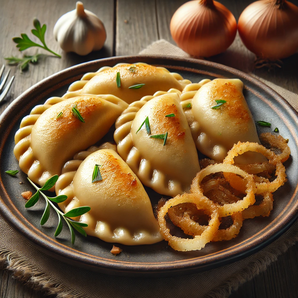 Friss, házi pierogi húsos töltelékkel