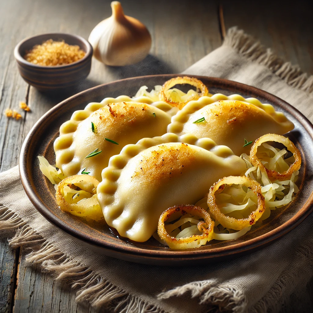 Friss, házi pierogi káposztás töltelékkel
