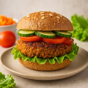 Prebiotikus házi burger csicseriborsóval és répával