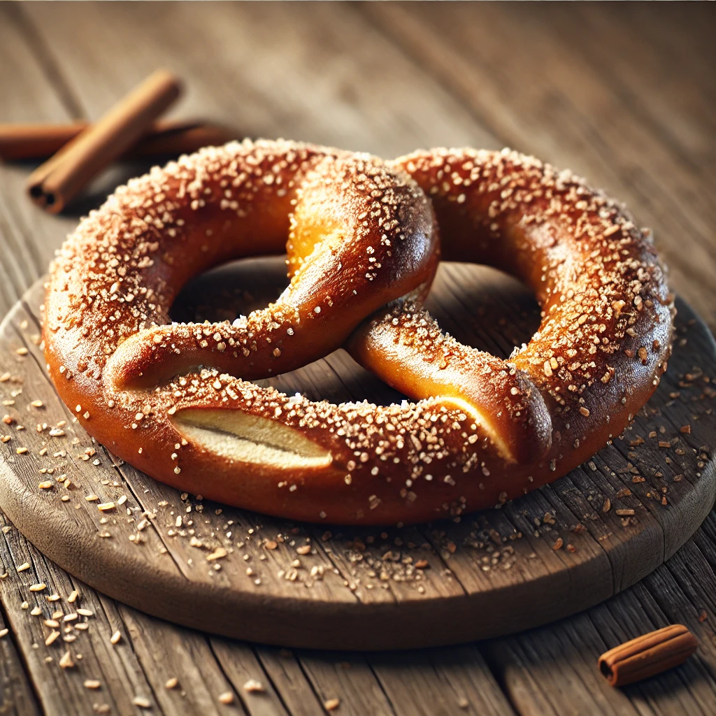 Friss és finom házi készítésű fahéjas cukros pretzel