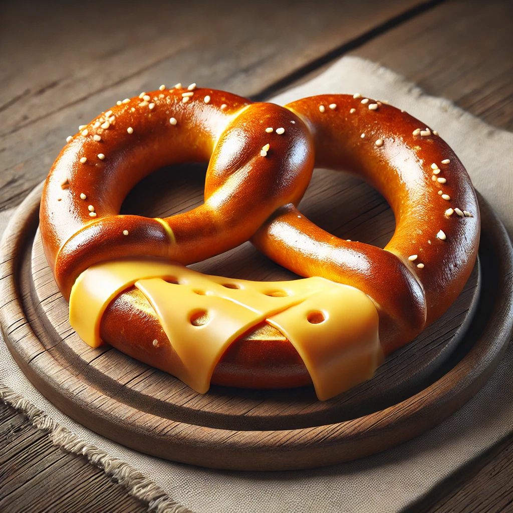 Ropogós pretzel füstölt sajttal készítve