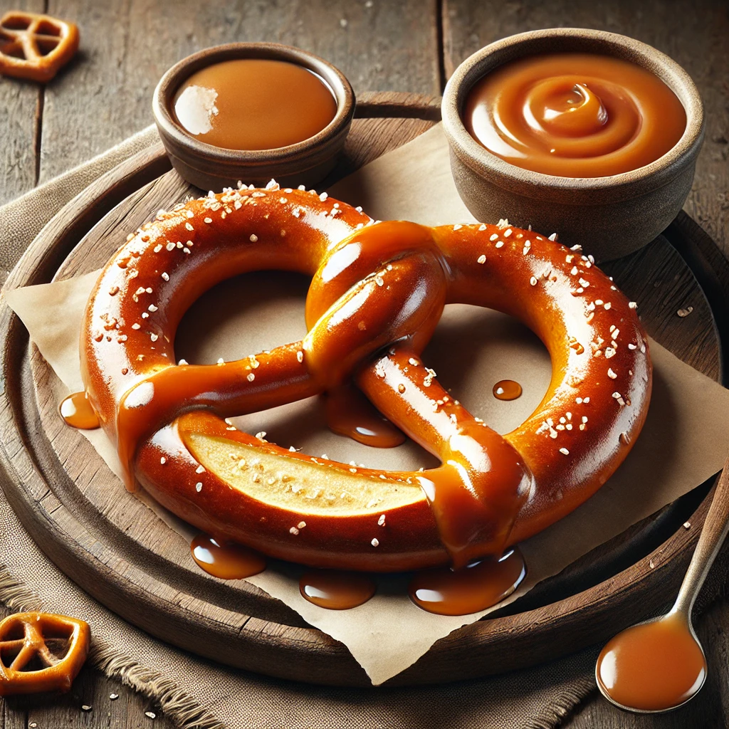 Ropogós pretzel karamellás szósszal készítve