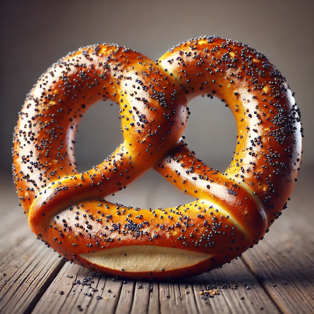 Friss és finom házi készítésű mákszemes pretzel