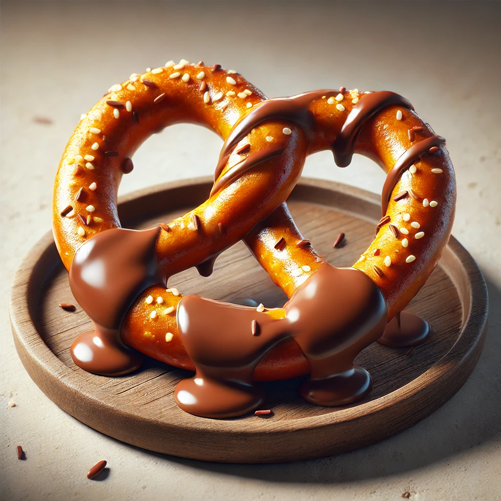 Ropogós pretzel tejcsokoládéval készítve