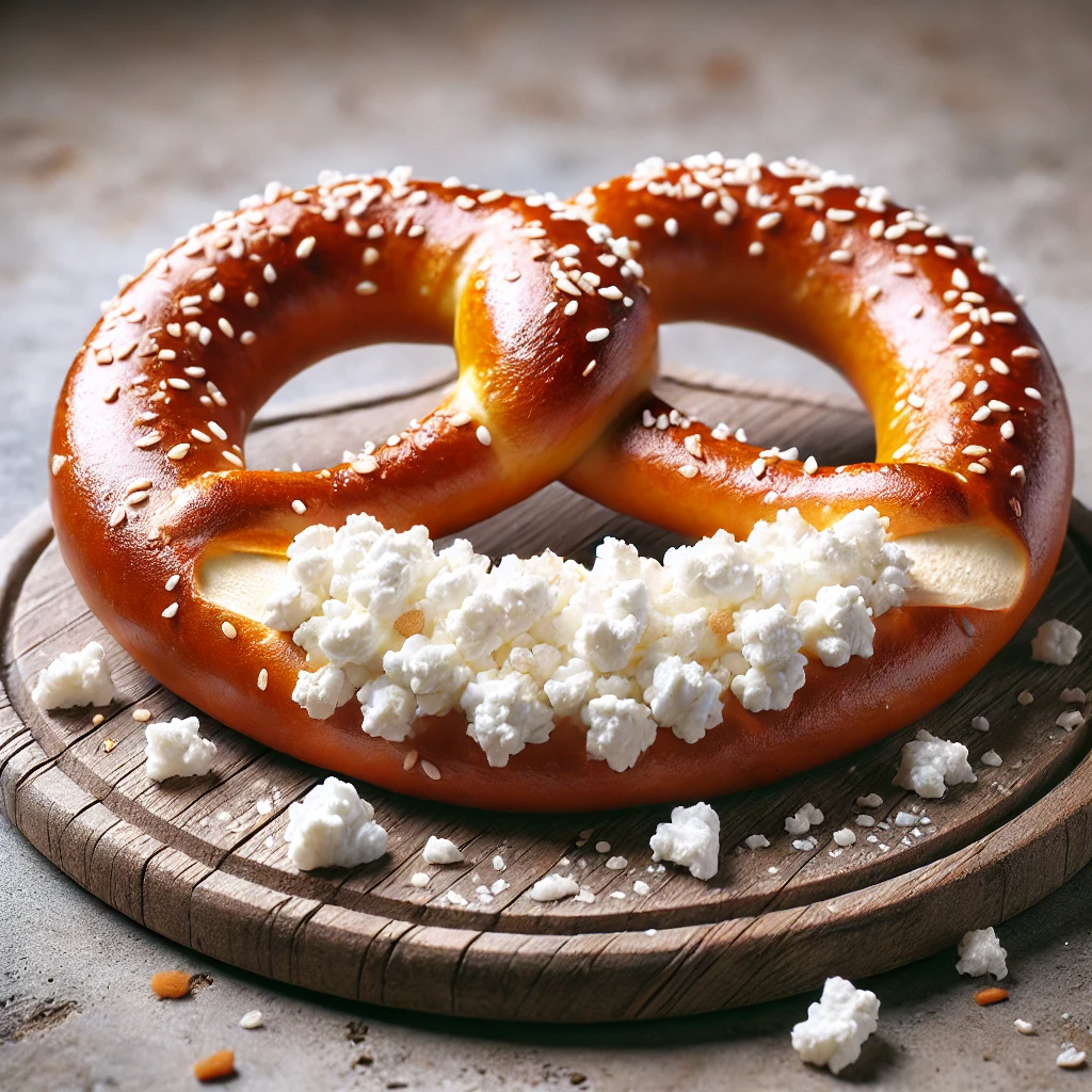 Ropogós pretzel túróval készítve