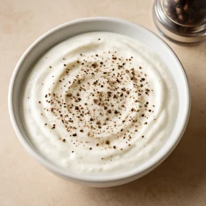Élőflórás görög joghurt fekete borssal és fokhagymával