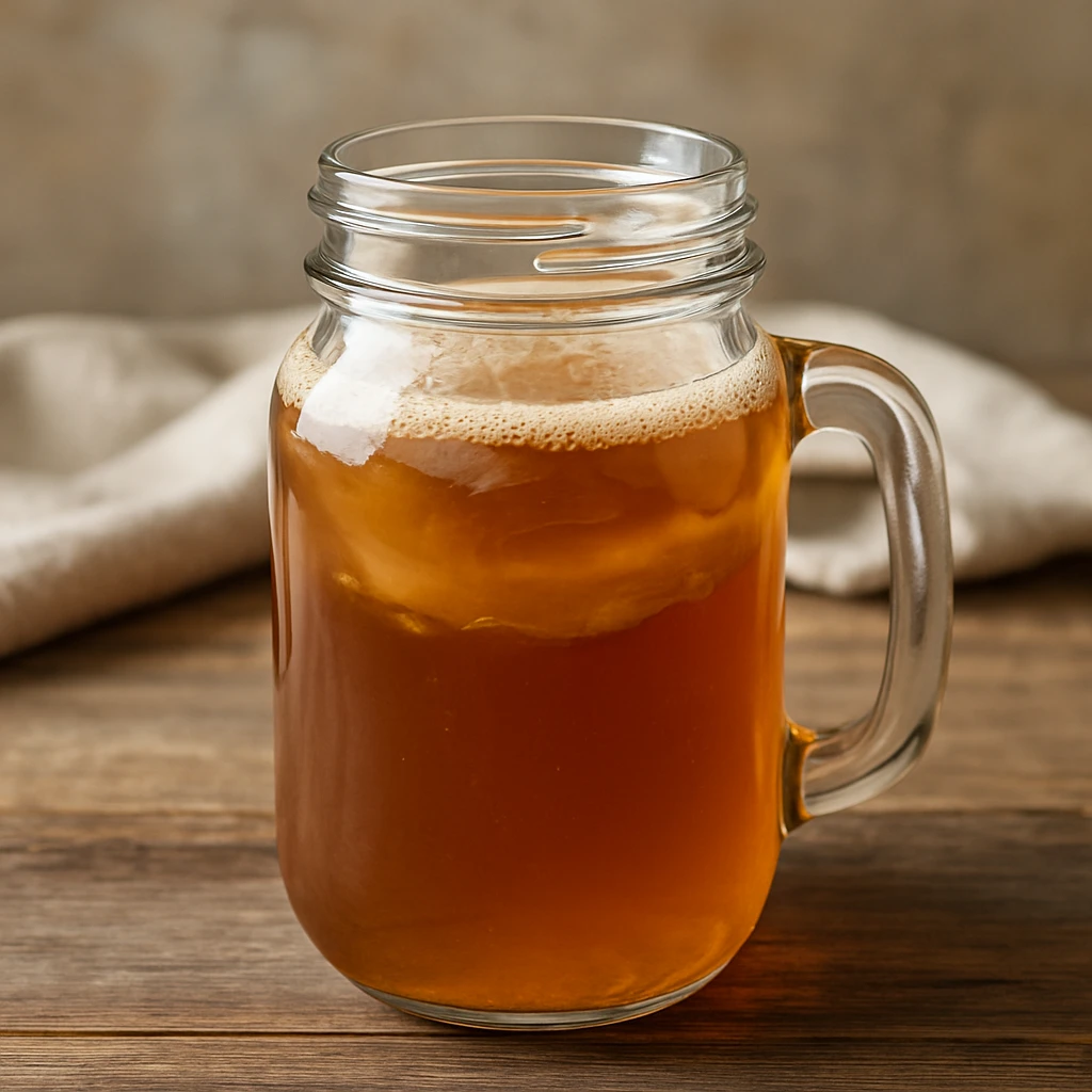 Frissítő, fermentált fekete tea kombucha ital