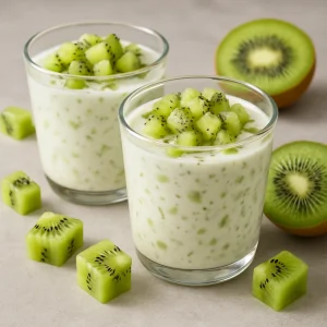 Frissítő probiotikus joghurt kivi darabokkal