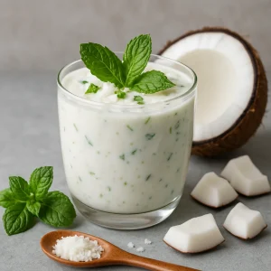 Probiotikus frissítő ital kókusz és menta kombinációjával