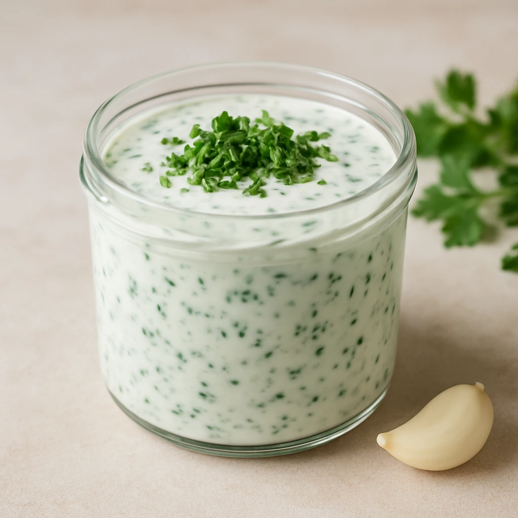 Élőflórás joghurt fokhagymával és friss petrezselyemmel
