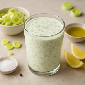 Élőflórás kefir párolt póréhagymával és fűszerekkel